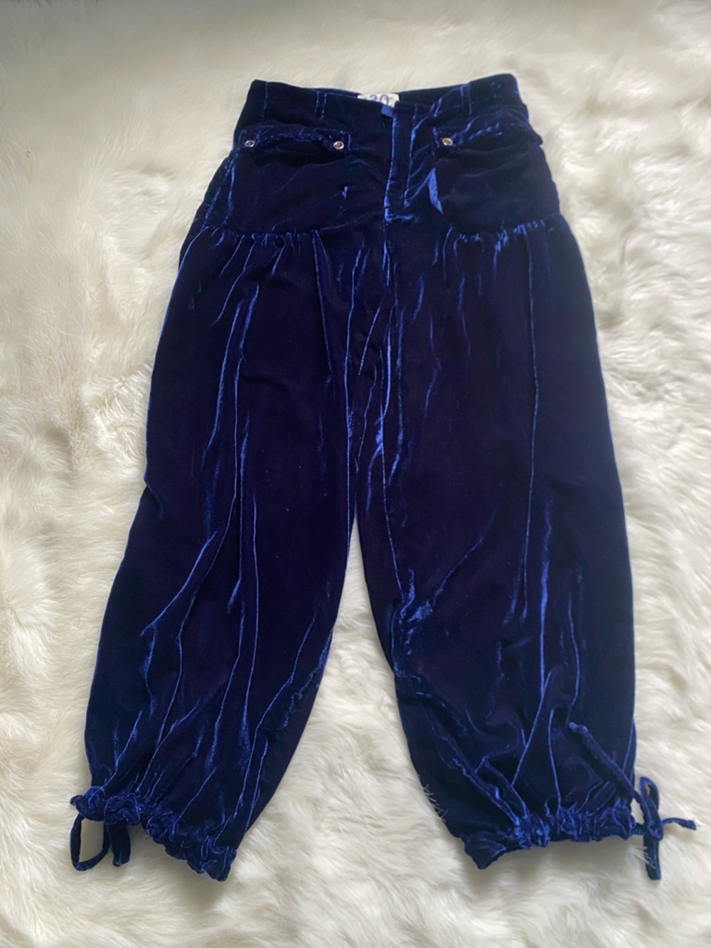 Free People Velvet Boyfriend Pants in Deep Navy